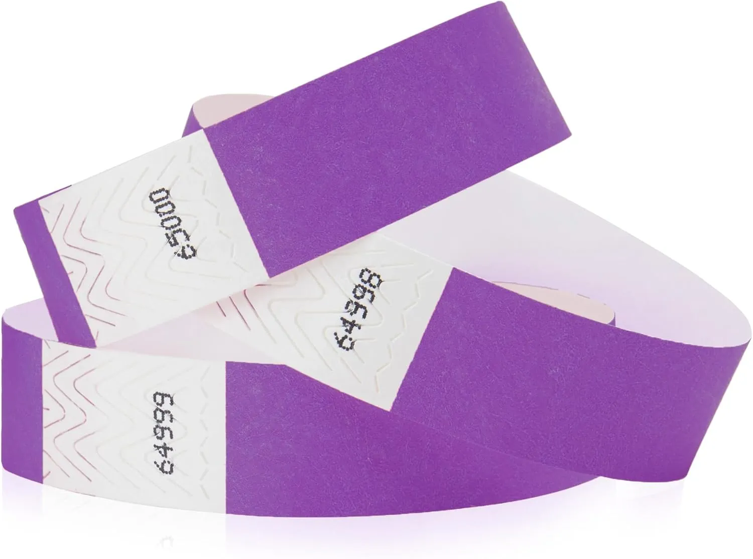 100 WristCo Purple Tyvek Wristbands for Events - Comfortable Tear Resistant Paper Bracelets ID Wrist Bands for Concerts Festivals Admission Party Identification