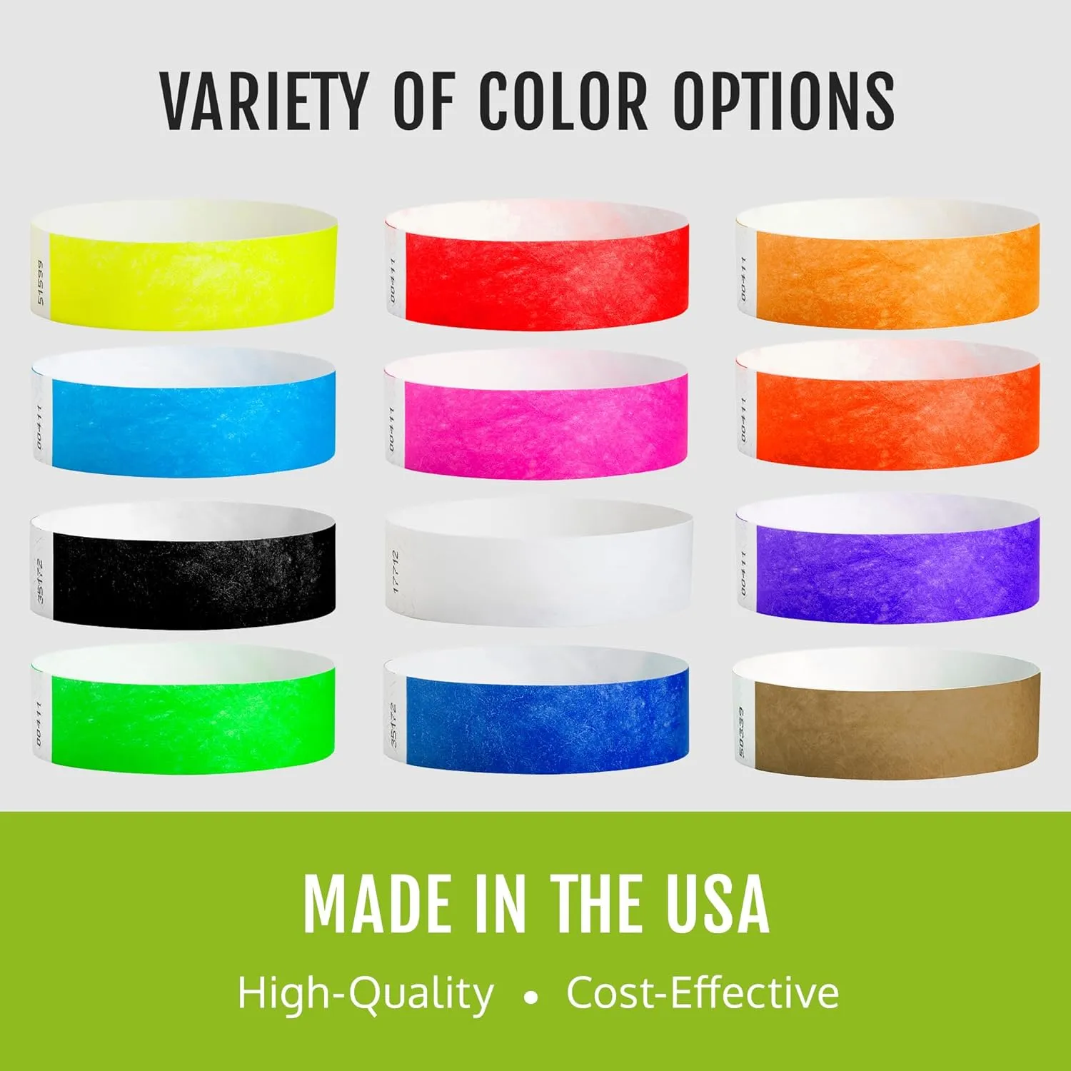 100 WristCo Purple Tyvek Wristbands for Events - Comfortable Tear Resistant Paper Bracelets ID Wrist Bands for Concerts Festivals Admission Party Identification