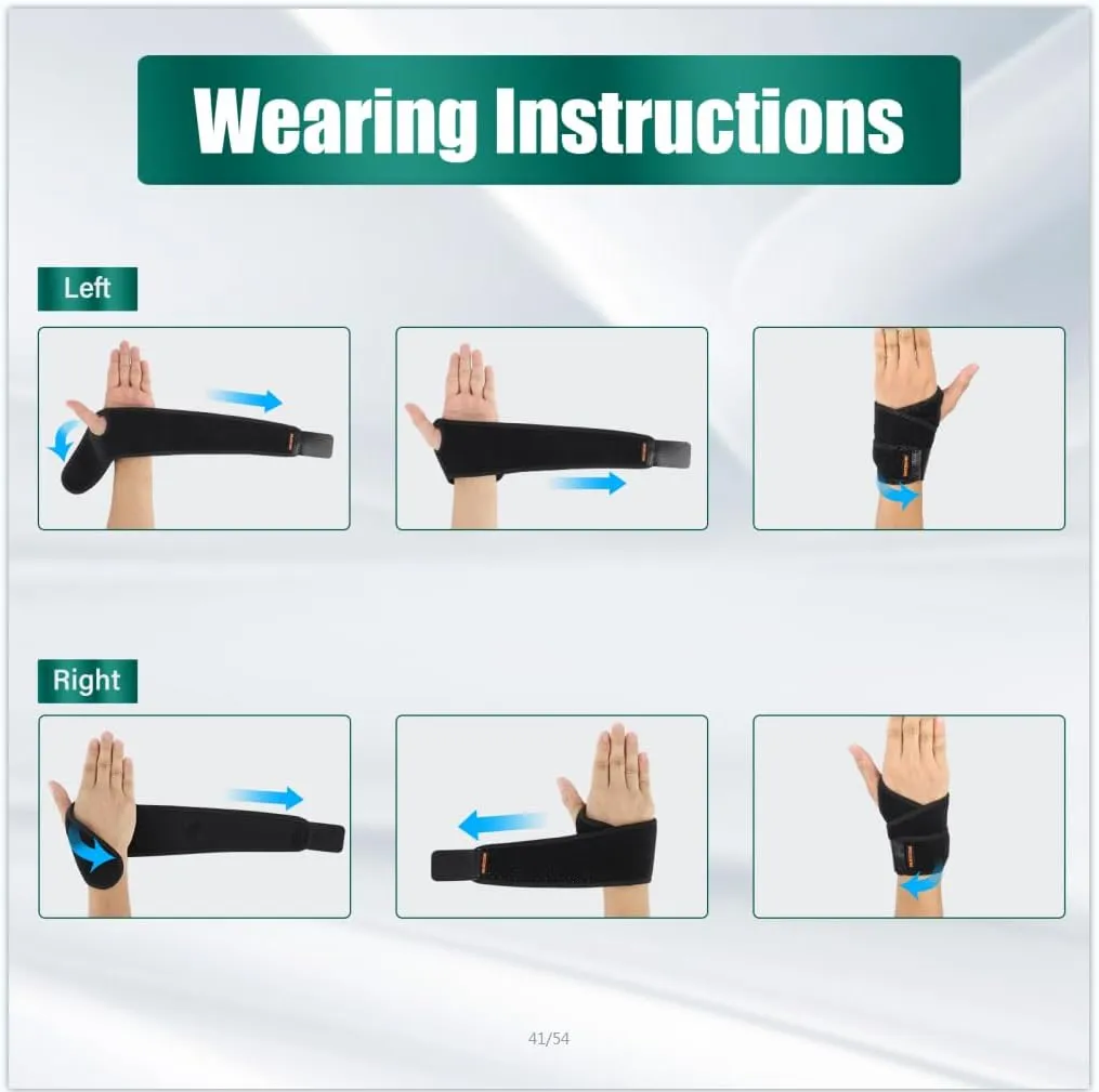 2 Pack Copper Wrist Brace for Carpal Tunnel, Upgraded Compression Wrist Support Brace for Day Night Support, Adjustable Wrist Wraps for Arthritis Tendonitis Pain Relief, Sport, Both Hands