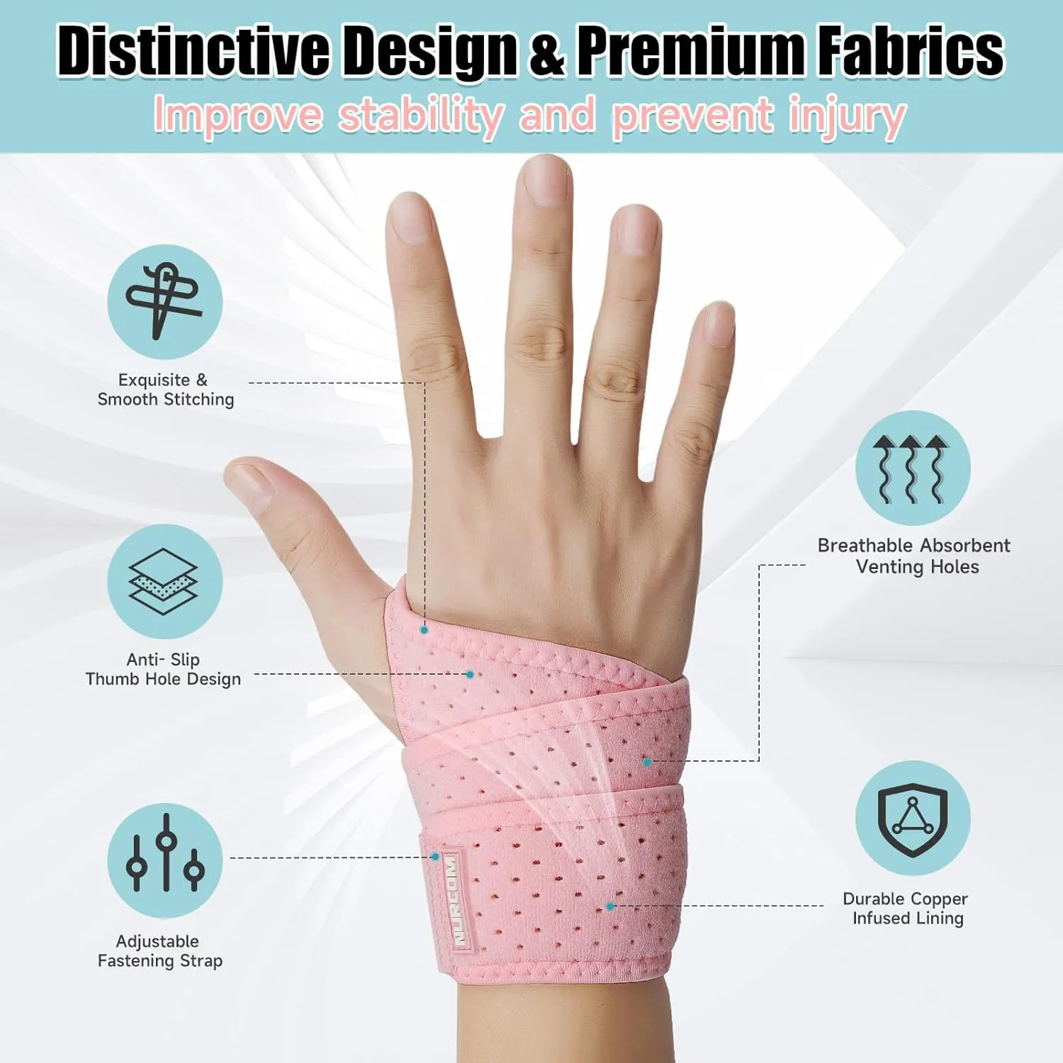 2 Pack Copper Wrist Brace for Carpal Tunnel, Upgraded Compression Wrist Support Brace for Day Night Support, Adjustable Wrist Wraps for Arthritis Tendonitis Pain Relief, Sport, Both Hands