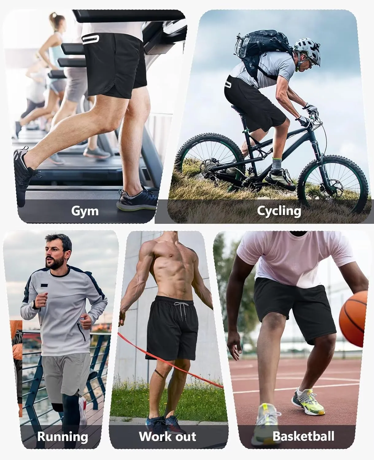 3 Pack Men's 2 In1 Gym Shorts Men with Pockets 7 inch Workout Shorts Men Running Shorts with Liner&Towel Loop