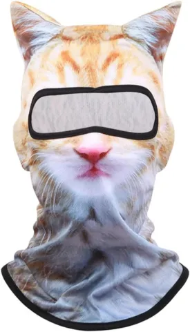3D Cat Ski Balaclava Sheisty Face Mask with Ears Cute Animal Ski Mask for Music Festivals Raves Party Outdoor Activities