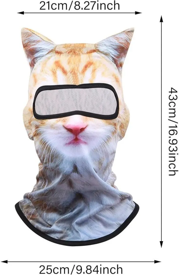 3D Cat Ski Balaclava Sheisty Face Mask with Ears Cute Animal Ski Mask for Music Festivals Raves Party Outdoor Activities