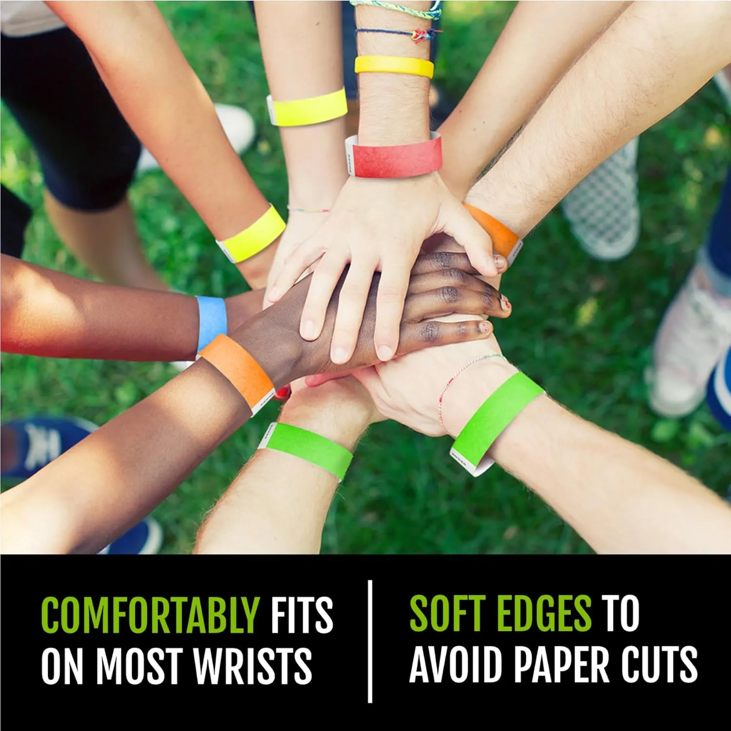 500 WristCo Tyvek Wristbands for Events  500 Count, 5-Color Variety Pack  Tamper-Proof Design Prevents Reuse  Premium-Grade Bracelets for Hospital & Medical ID, Party, VIP Identification