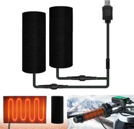 5V USB Heated ATV Grips Cover, Motorcycle Handlebar Heater, Motorcycle Hand Warmer Grips, 6 Gear Temperature with Memory Function, IP67 Waterproof