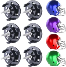 6 Pack Football Helmet Wall Mount Display Holder Hanger for Full or Mini Helmet, Floating Case Shelf Stand for Football Accessory, Black