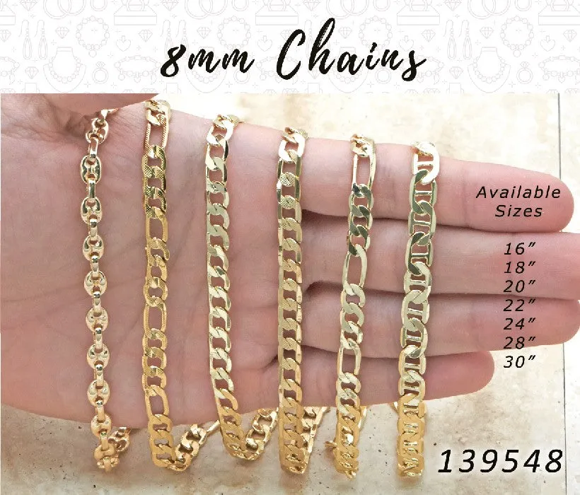 8mm Assorted Gold Layered Chains