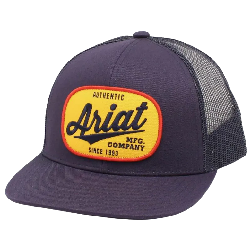 Ariat M&F Blue Rubber Yellow Oval Patch Cap