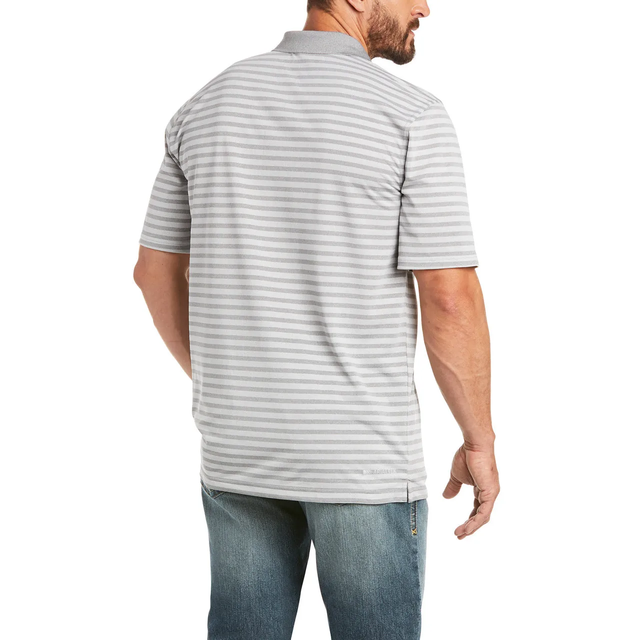 Ariat Men's Performance Melange Stripe Sharkskin Polo Shirt 10035369