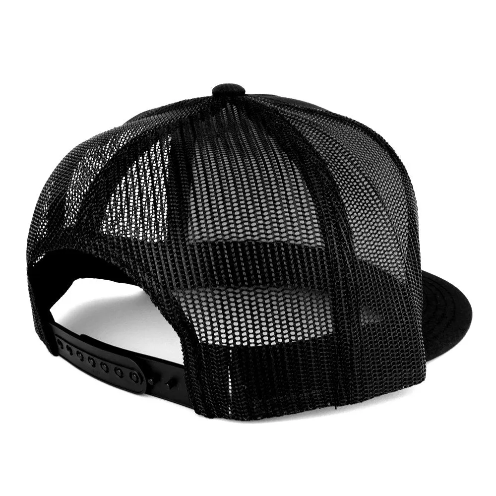 Armycrew Flexfit 5 Panel Canada Flag with Text Embroidered Patch Snapback Mesh Trucker Cap