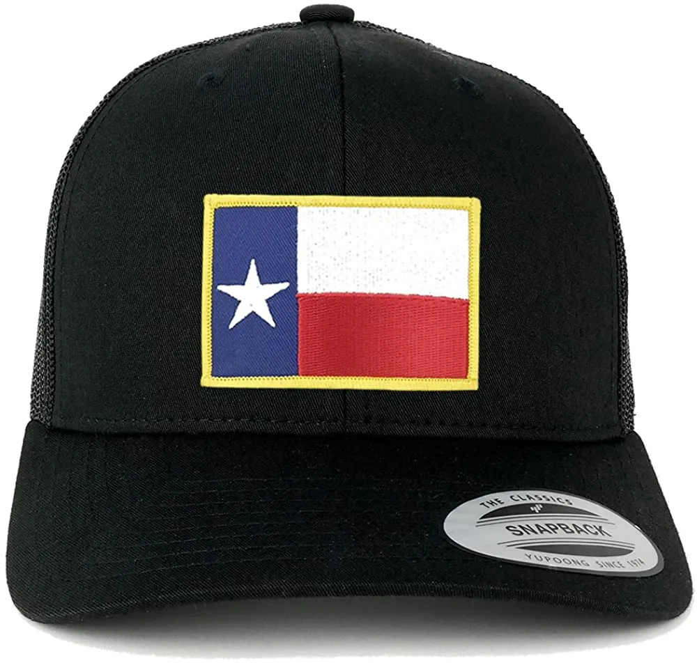 Armycrew Flexfit Texas State Flag Embroidered Iron on Patch Snapback Mesh Trucker Cap