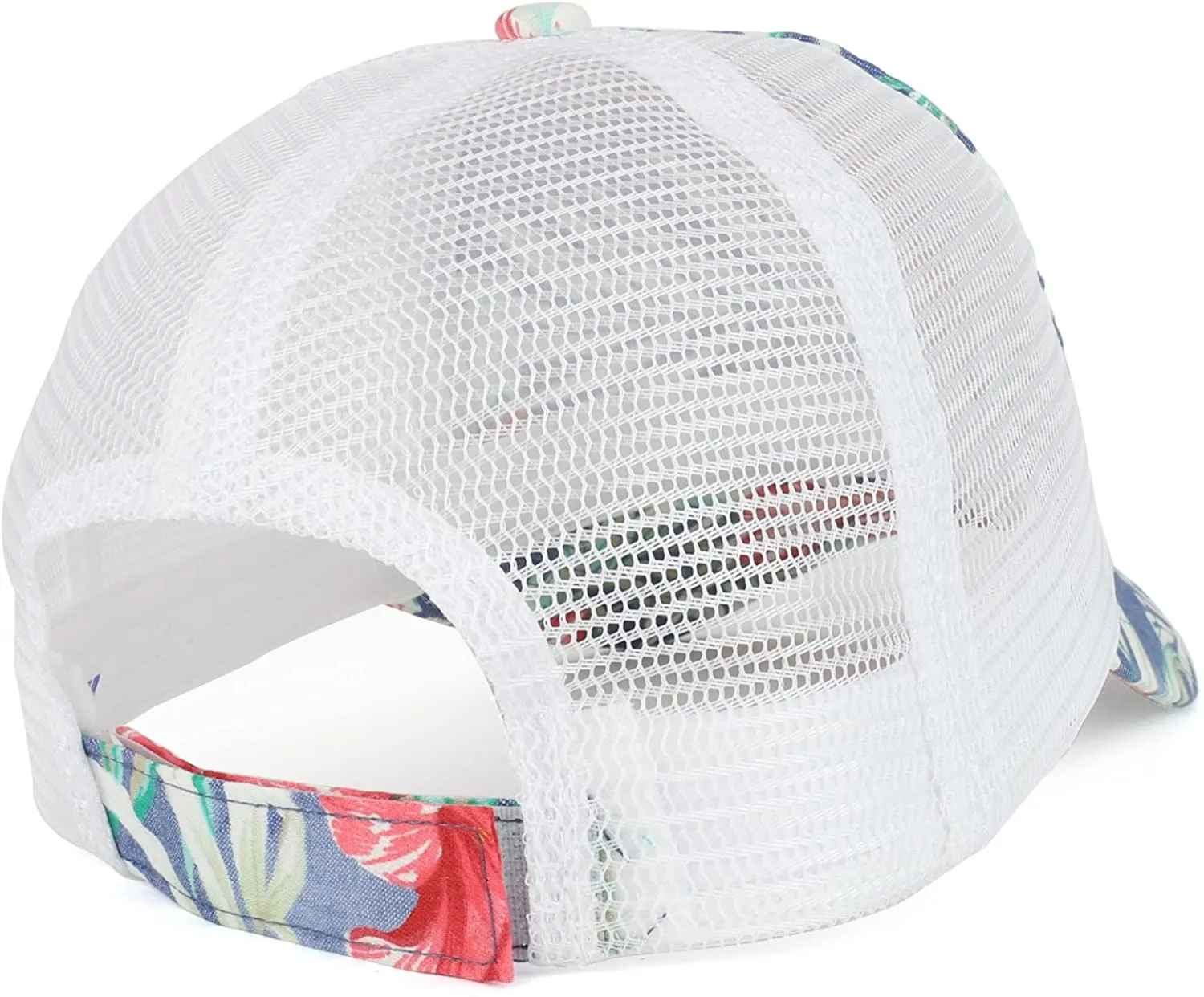 Armycrew Floral Print Trucker Mesh Back Unstructured Baseball Cap - Blue