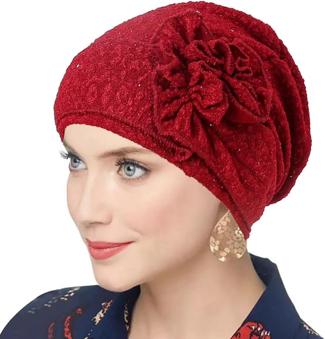 AZJ Women Chemo Turban Headwear Slouchy Chemo Cap for Women Soft Cancer Hats Beanie Hats