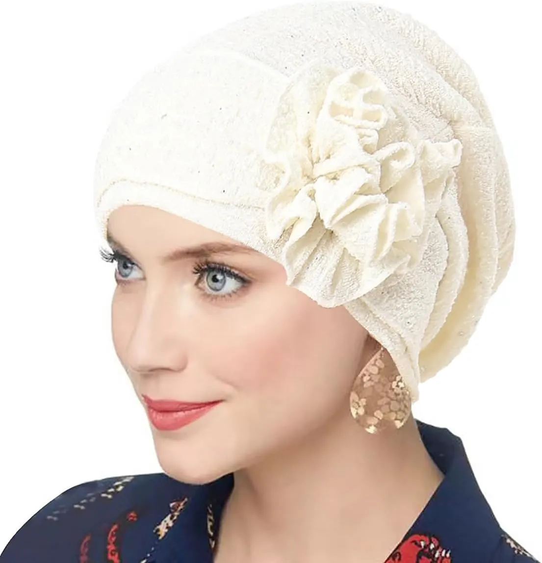 AZJ Women Chemo Turban Headwear Slouchy Chemo Cap for Women Soft Cancer Hats Beanie Hats