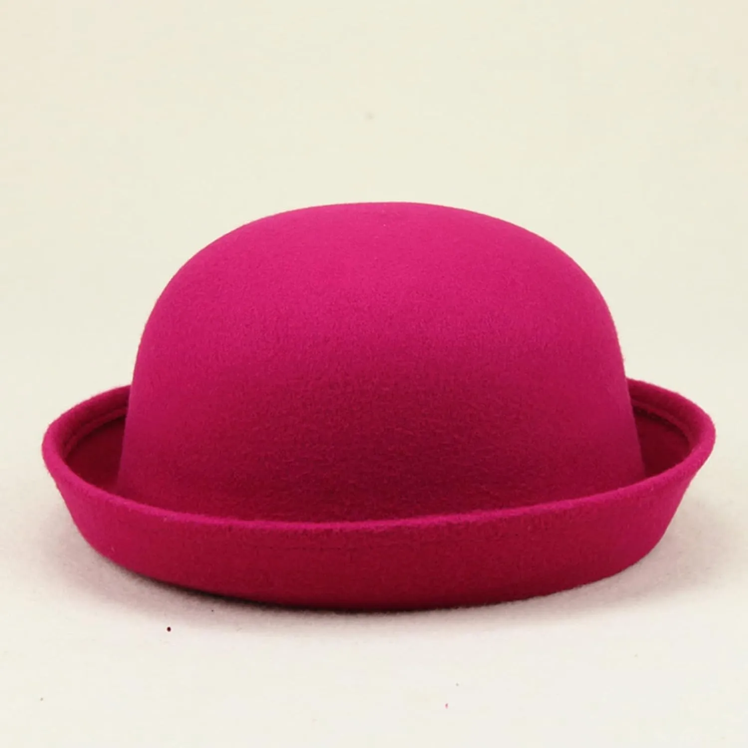 Black Bowler Hat Short Rolled Brim Fedora Hat for Men and Women Bow Cloche Bowler Fedora Hat