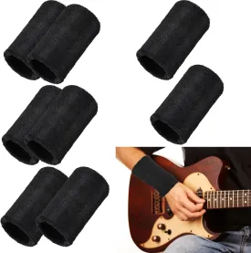 Boao 8 Pieces Slays Sweatbands for Guitarists 6 Inch Wristbands Guitar Players Wristbands Black Wrist Sweatband for Musicians Bass Players