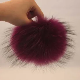 Burgundy Fur Pom Pom