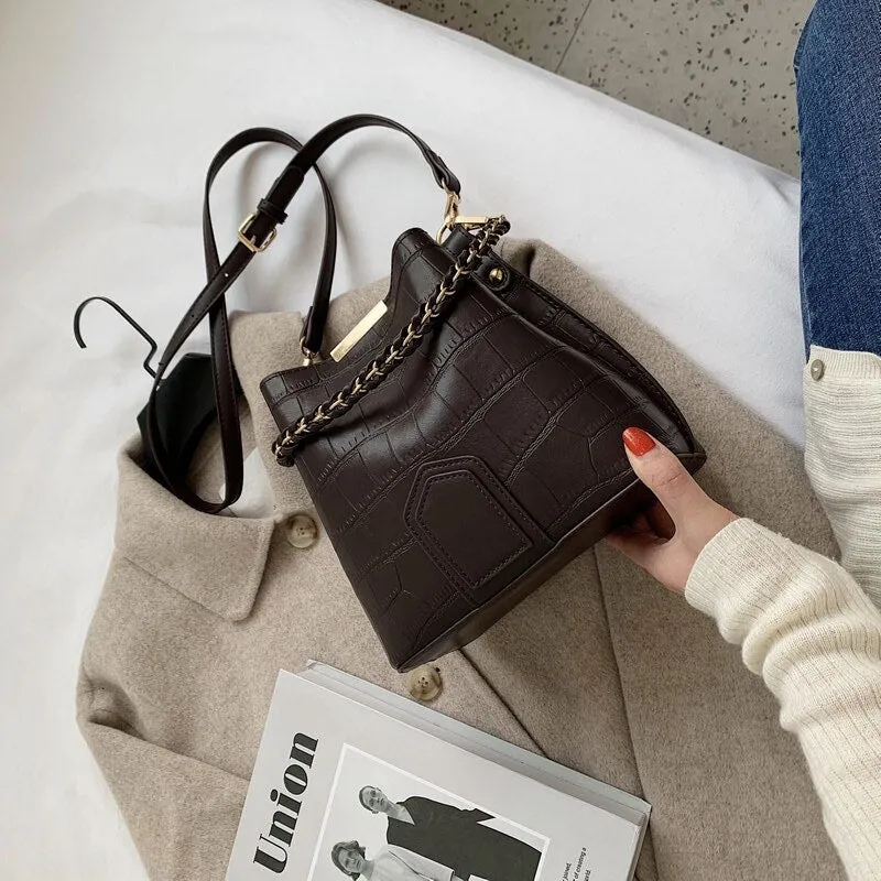 Christmas Gift Bags For Women 2021 Newest Luxury Handbags Trendy Leather Bucket Bag Ladies Cat Bow-Knot Pattern Messenger Shoulder Bag Hot Sale