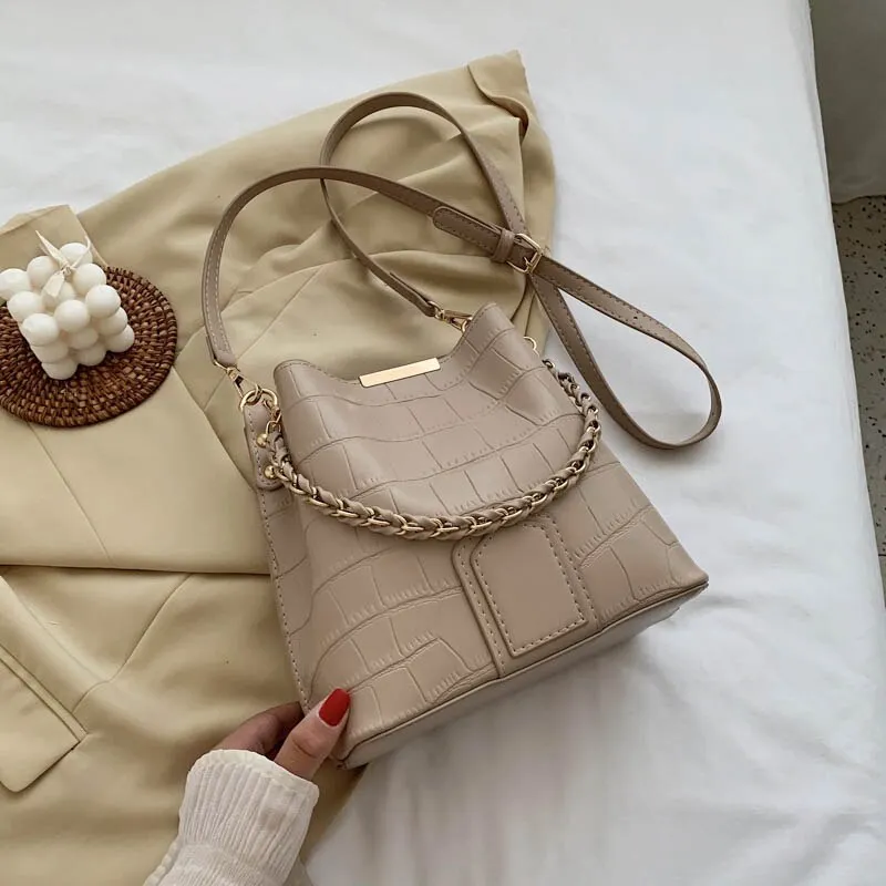 Christmas Gift Bags For Women 2021 Newest Luxury Handbags Trendy Leather Bucket Bag Ladies Cat Bow-Knot Pattern Messenger Shoulder Bag Hot Sale