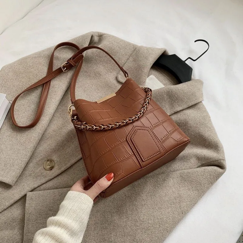 Christmas Gift Bags For Women 2021 Newest Luxury Handbags Trendy Leather Bucket Bag Ladies Cat Bow-Knot Pattern Messenger Shoulder Bag Hot Sale