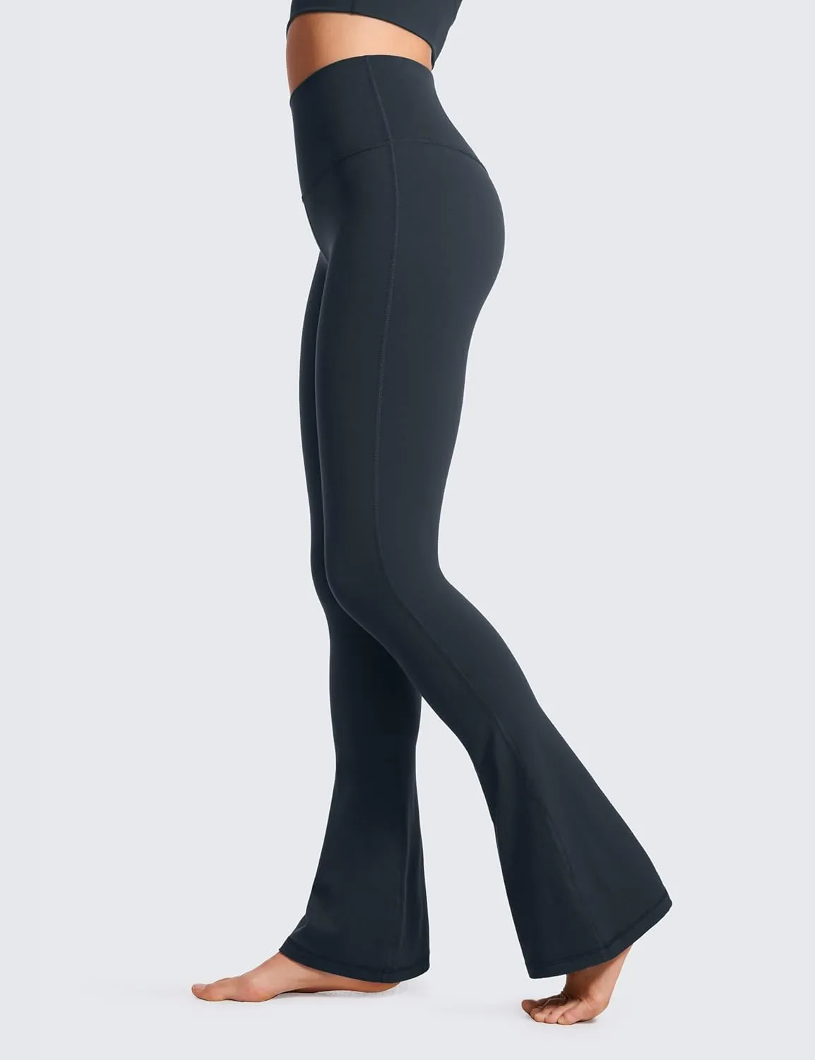 CRZ YOGA Butterluxe High Waist Mini Flared Leggings for Women 30"/31.5"/33'' - Bootcut Yoga Pants with Pocket Casual Lounge