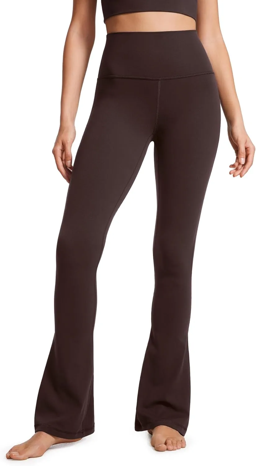 CRZ YOGA Butterluxe High Waist Mini Flared Leggings for Women 30"/31.5"/33'' - Bootcut Yoga Pants with Pocket Casual Lounge