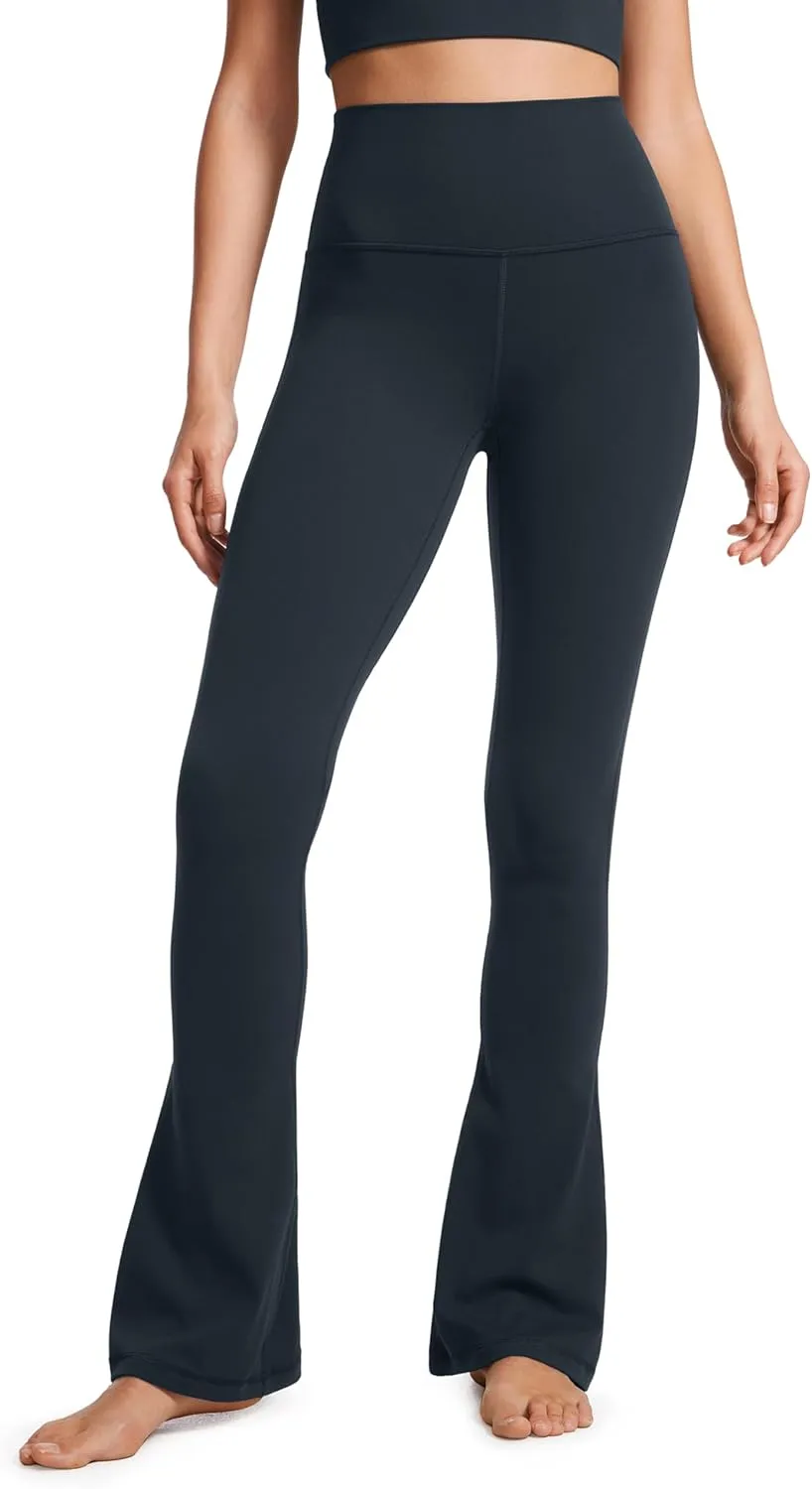 CRZ YOGA Butterluxe High Waist Mini Flared Leggings for Women 30"/31.5"/33'' - Bootcut Yoga Pants with Pocket Casual Lounge