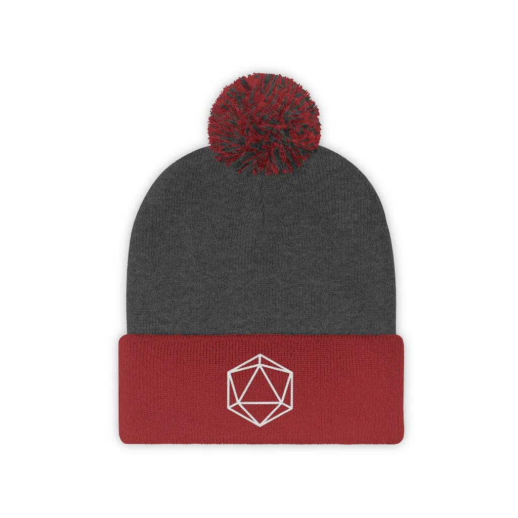 D20 DND Pom Pom Beanie