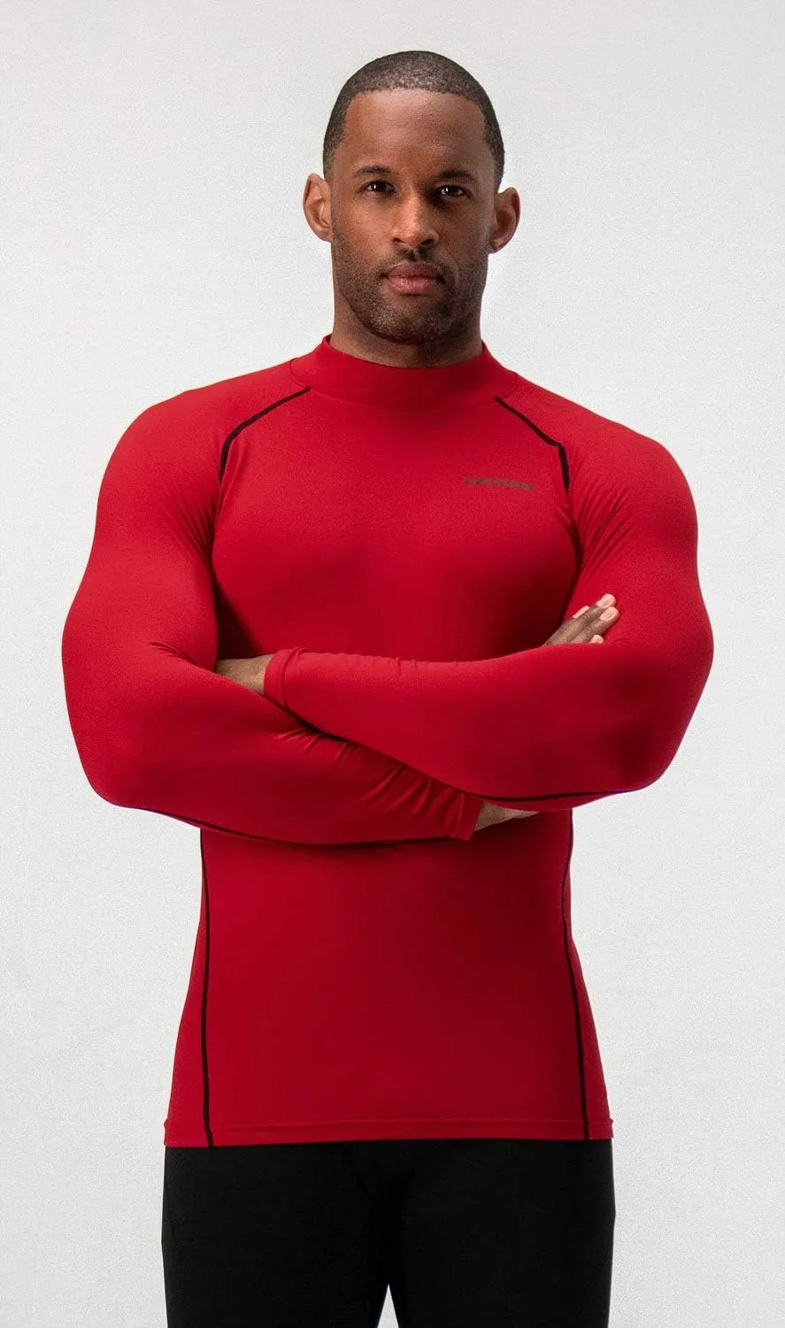 DEVOPS 2 Pack Men's Thermal Turtle Mock Neck Shirts, Compression Long Sleeve Tops and Hoodies