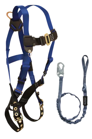 FallTech CMB182593L Combo Kit - Harness, Looped Lanyard, Rebar Hook
