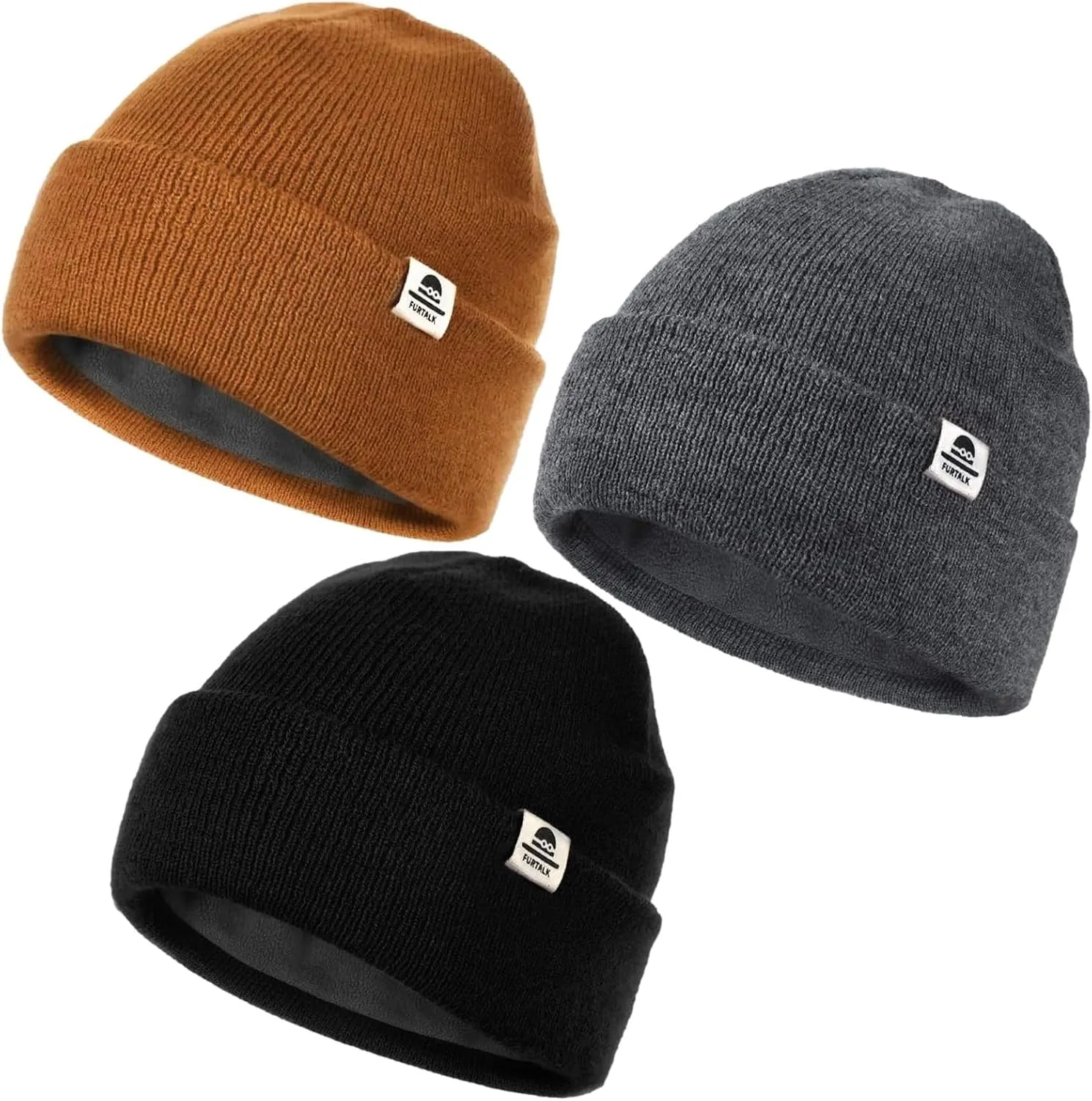 FURTALK Baby Beanie Fleece Lined Toddler Winter Hat Boys Girls Knit Warm Beanies Kids Ski Hats for 0-8 Years