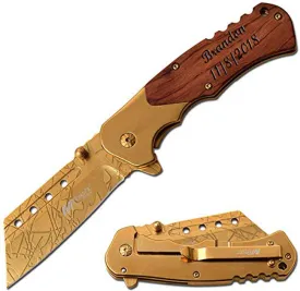 GIFTS INFINITY Free Engraving Pocket Folding Knife (MT-A1050GD)