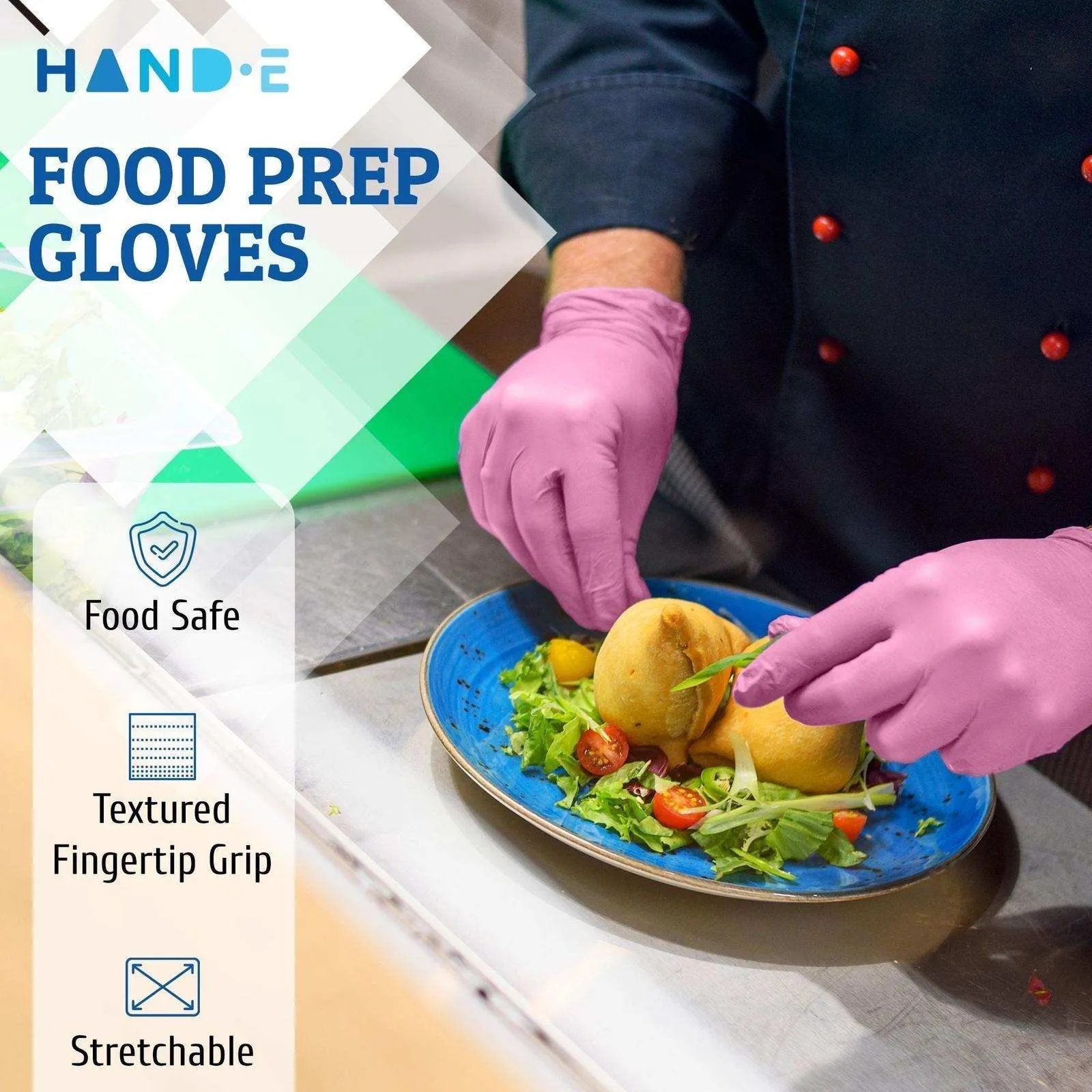 Hand-E Nitrile Gloves - Pink