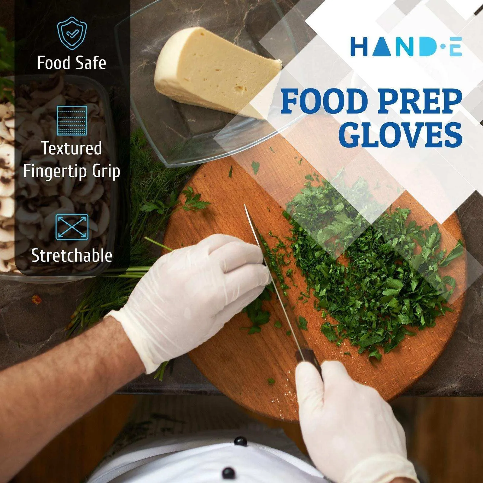 Hand-E Nitrile Gloves - White