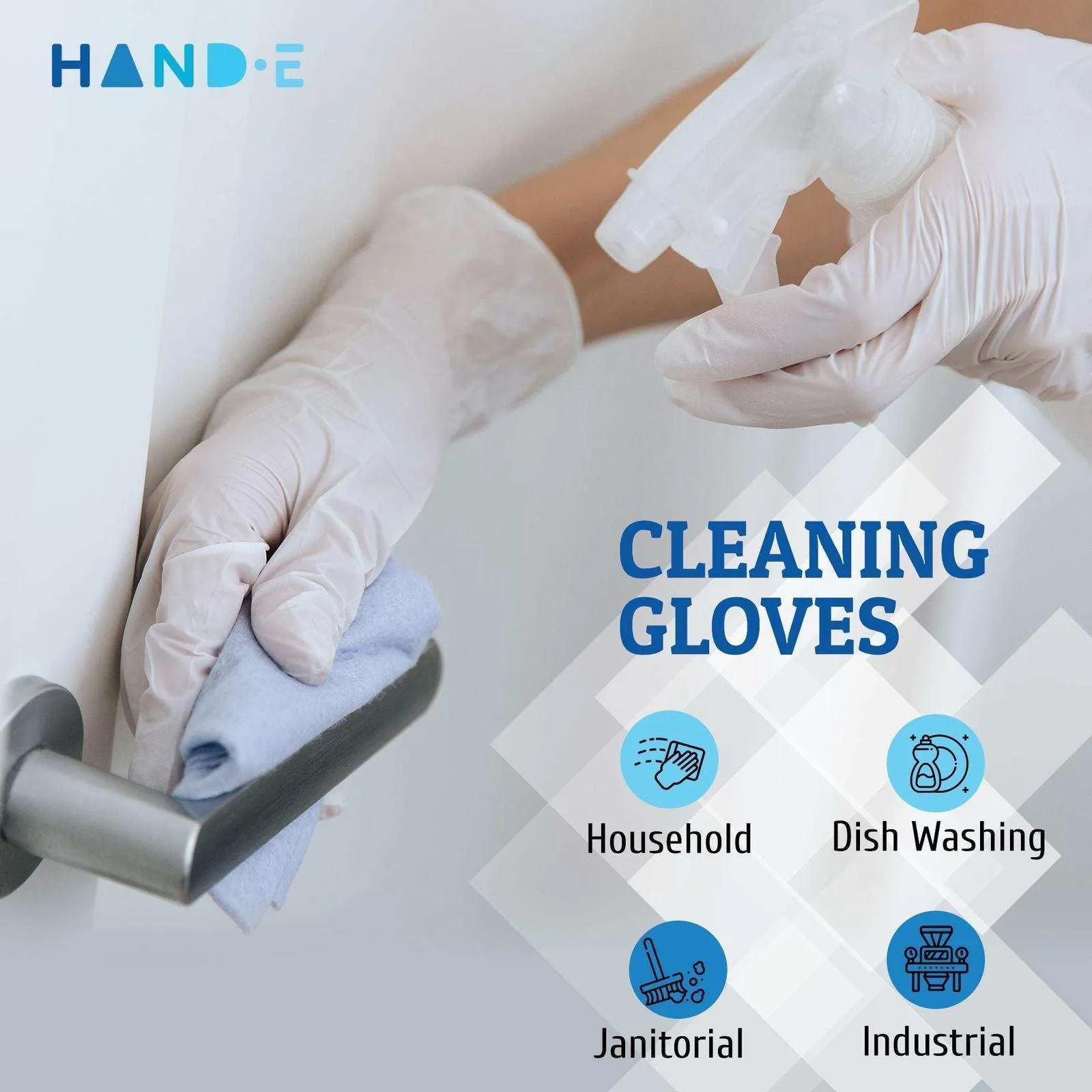 Hand-E Nitrile Gloves - White
