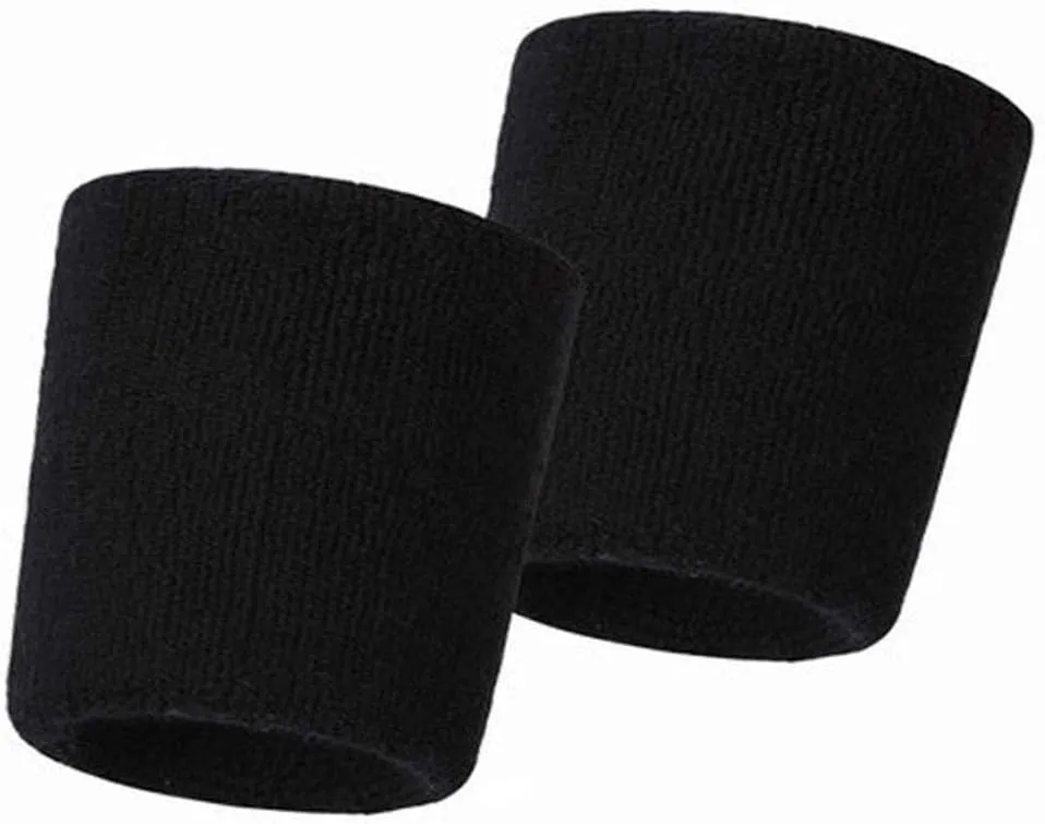 Hanerdun Wrist Sweatbands Thick Terry Cloth Wristbands for Men and Women Athletic Sweat Bands for Sports Tennis Gym Basketball