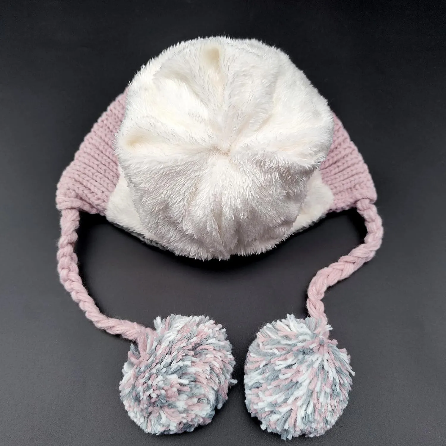 HUAMULAN Women Winter Peruvian Cover Ears Beanie Hat Ear Flaps Sherpa Ski Snow Hats Knit Fleece Lined 3 Pom Pom