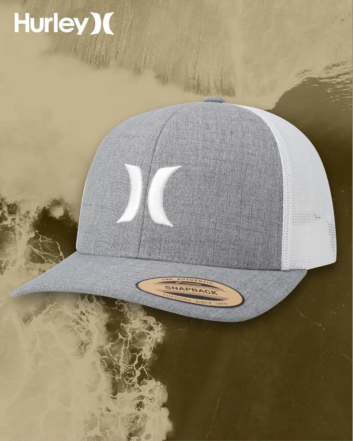 Hurley Men's Caps - Del Mar Mesh Panel Baseball Cap Trucker Hat - Snap Back Hats for Men