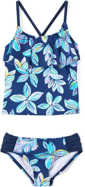 Kanu Surf Girls' Charlotte Flounce Tankini Beach Sport 2-Piece Swimsuit