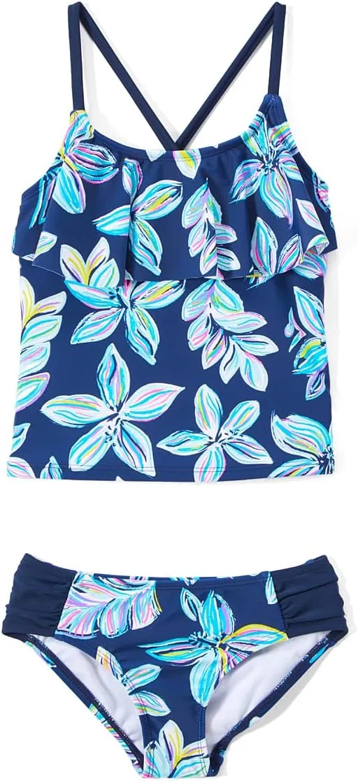 Kanu Surf Girls' Charlotte Flounce Tankini Beach Sport 2-Piece Swimsuit