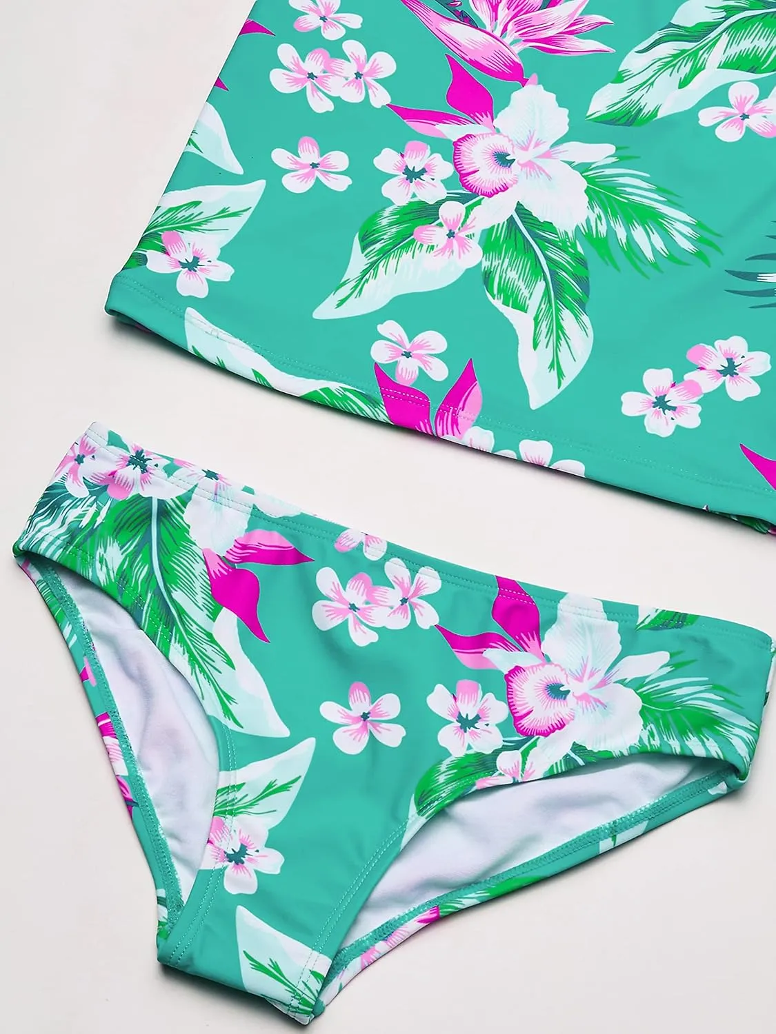 Kanu Surf Girls' Melanie Beach Sport UPF 50 Banded Tankini 2-Piece Swimsuit