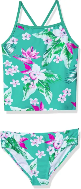 Kanu Surf Girls' Melanie Beach Sport UPF 50  Banded Tankini 2-Piece Swimsuit