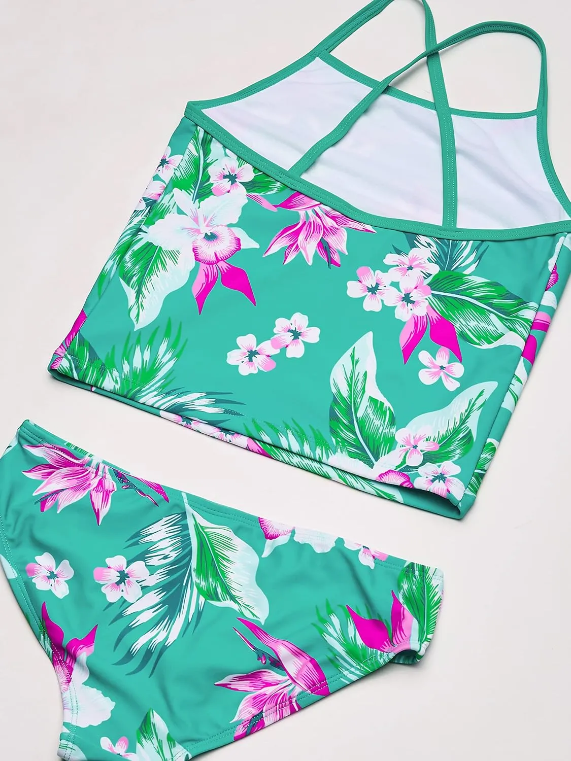 Kanu Surf Girls' Melanie Beach Sport UPF 50  Banded Tankini 2-Piece Swimsuit