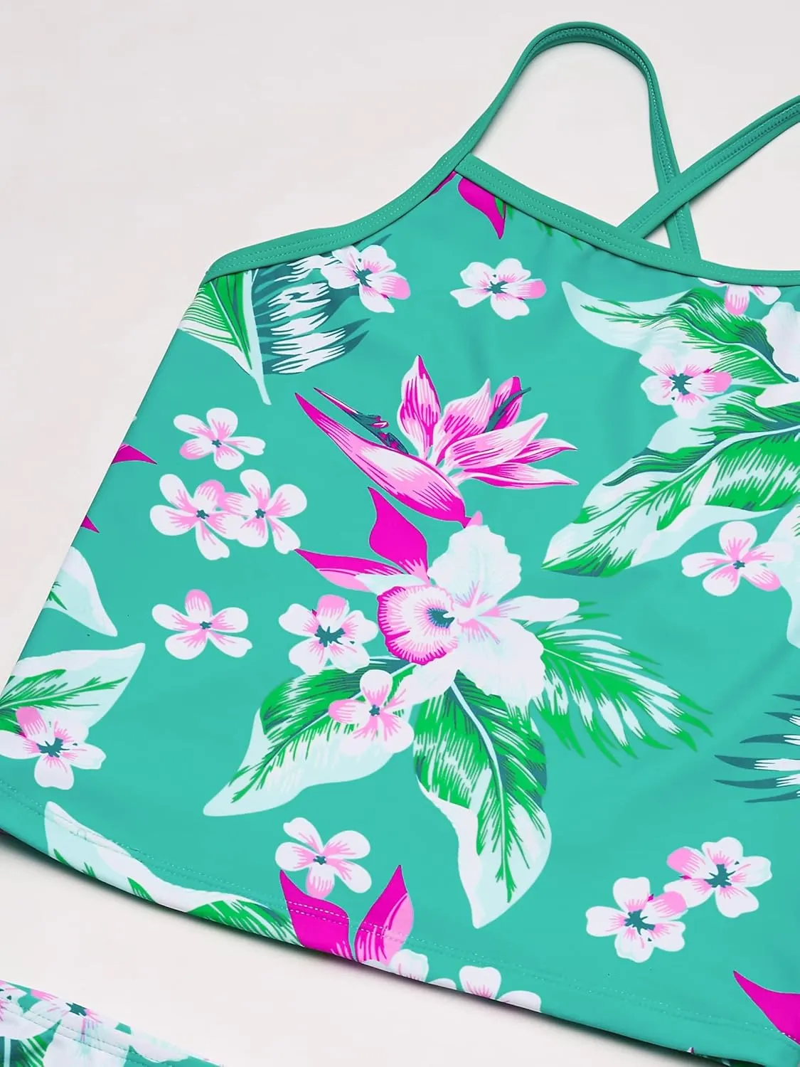 Kanu Surf Girls' Melanie Beach Sport UPF 50 Banded Tankini 2-Piece Swimsuit