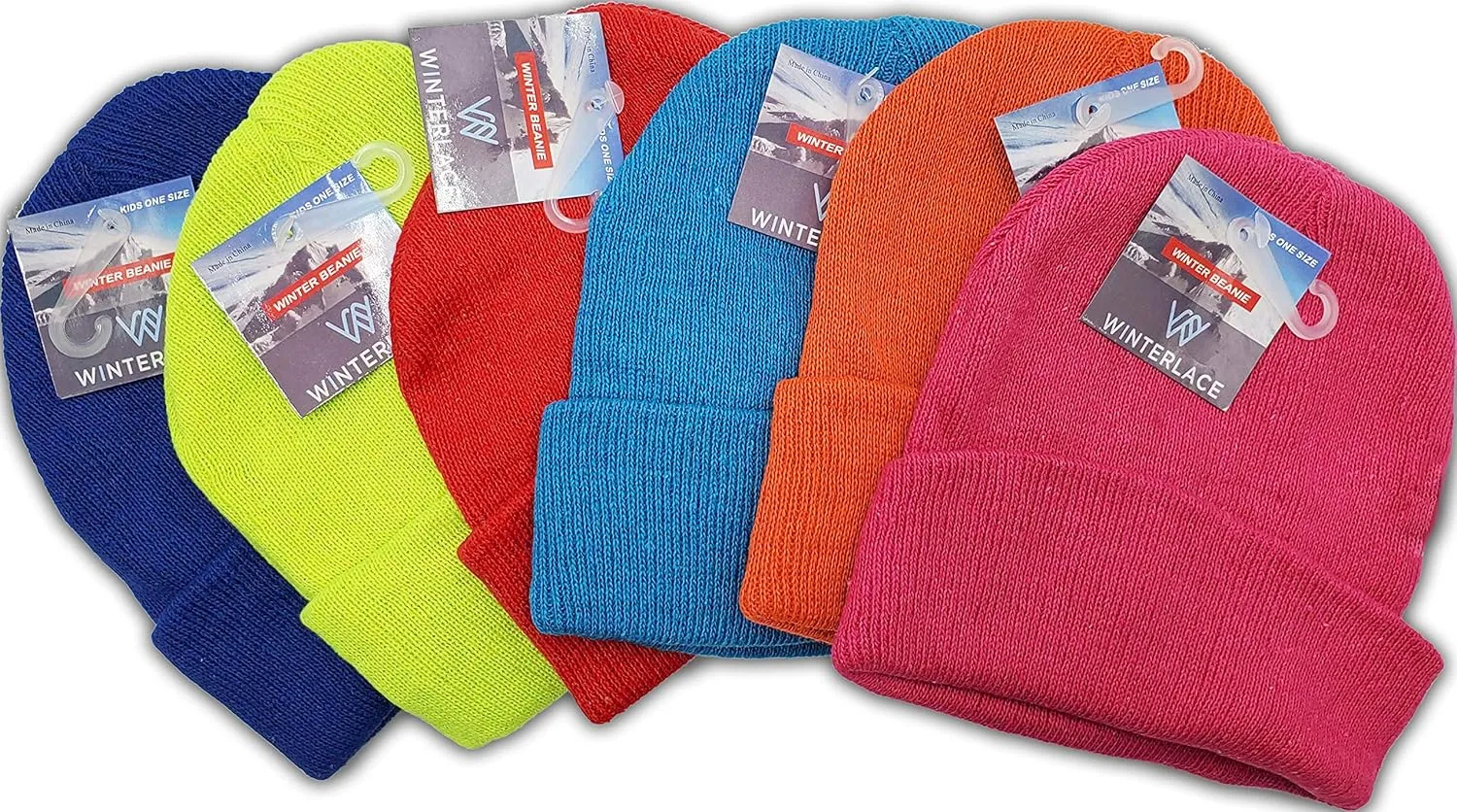 Kids Winter Beanies, 12 Pack Warm Cold Weather Hats Boys Girls Children