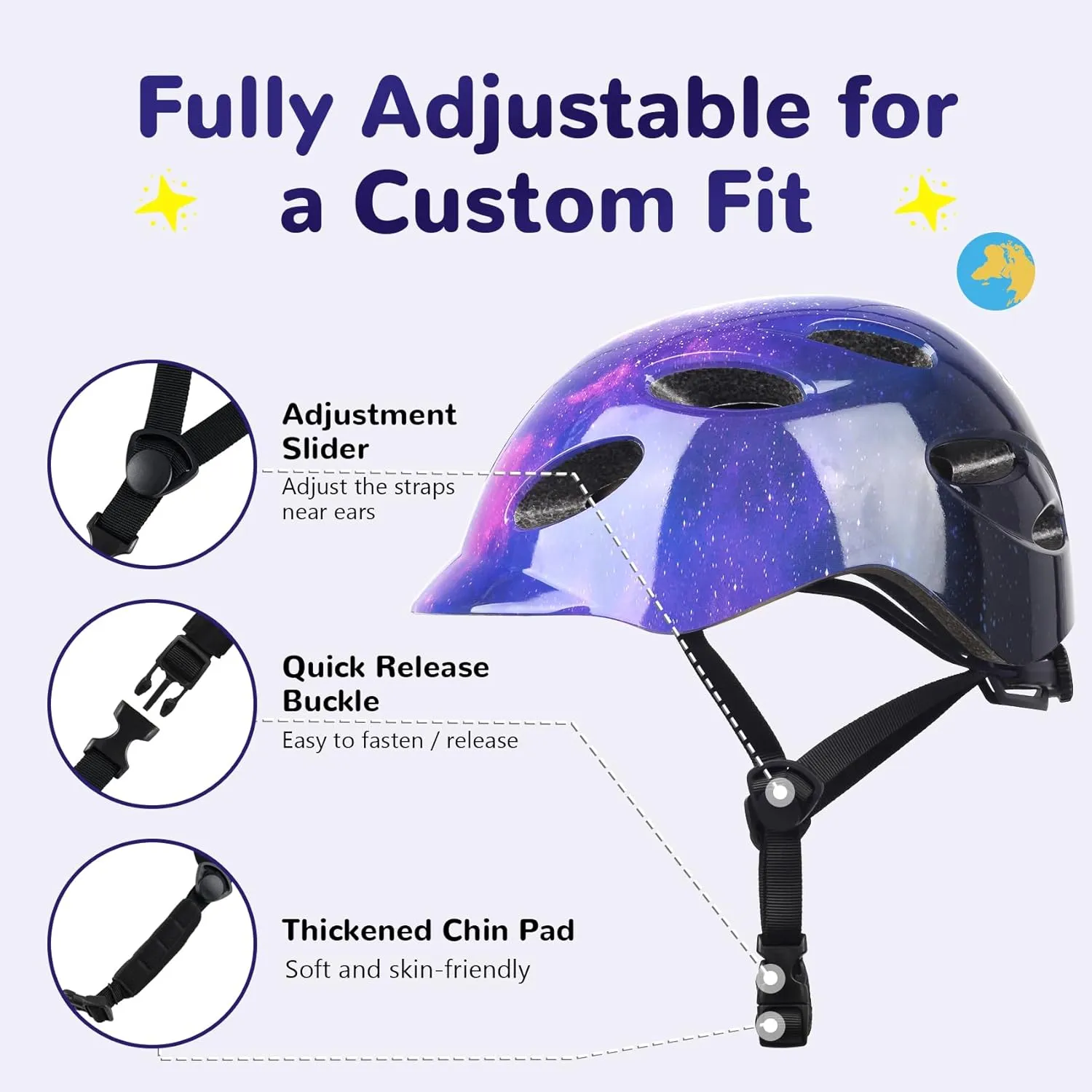 Kids/Youth Bike Helmet for Boys Girls and Teens, Adjustable and Multi-Sport for Bicycle, Kick Scooter, Skateboard, Roller/Inline Skate