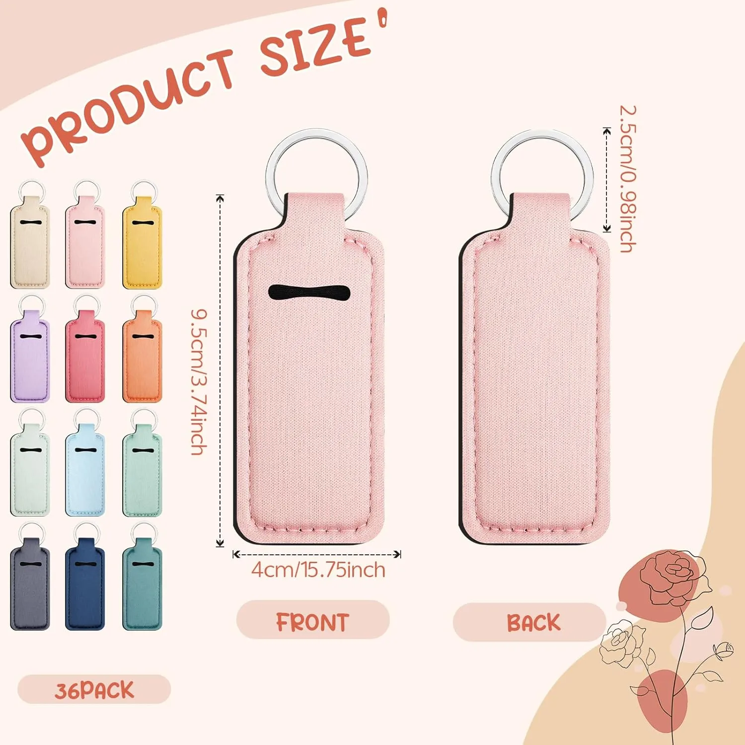 Lip Balm Gloss Holder Keychain Lipstick Keychain Holder Sleeve Pouch Colorful Cute Bag Accessories Gift Women