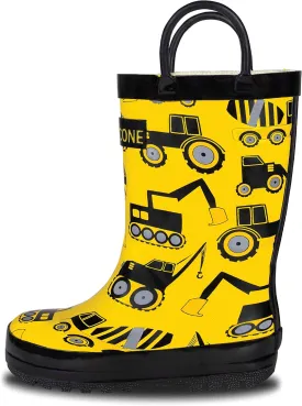 Lone Cone Kids Rain Boots for Girls & Boys  Waterproof Natural Rubber Toddler Rain Boots with Non-Slip Outsole & Easy Pull Handles  Solid, Pattern & Glitter Designs