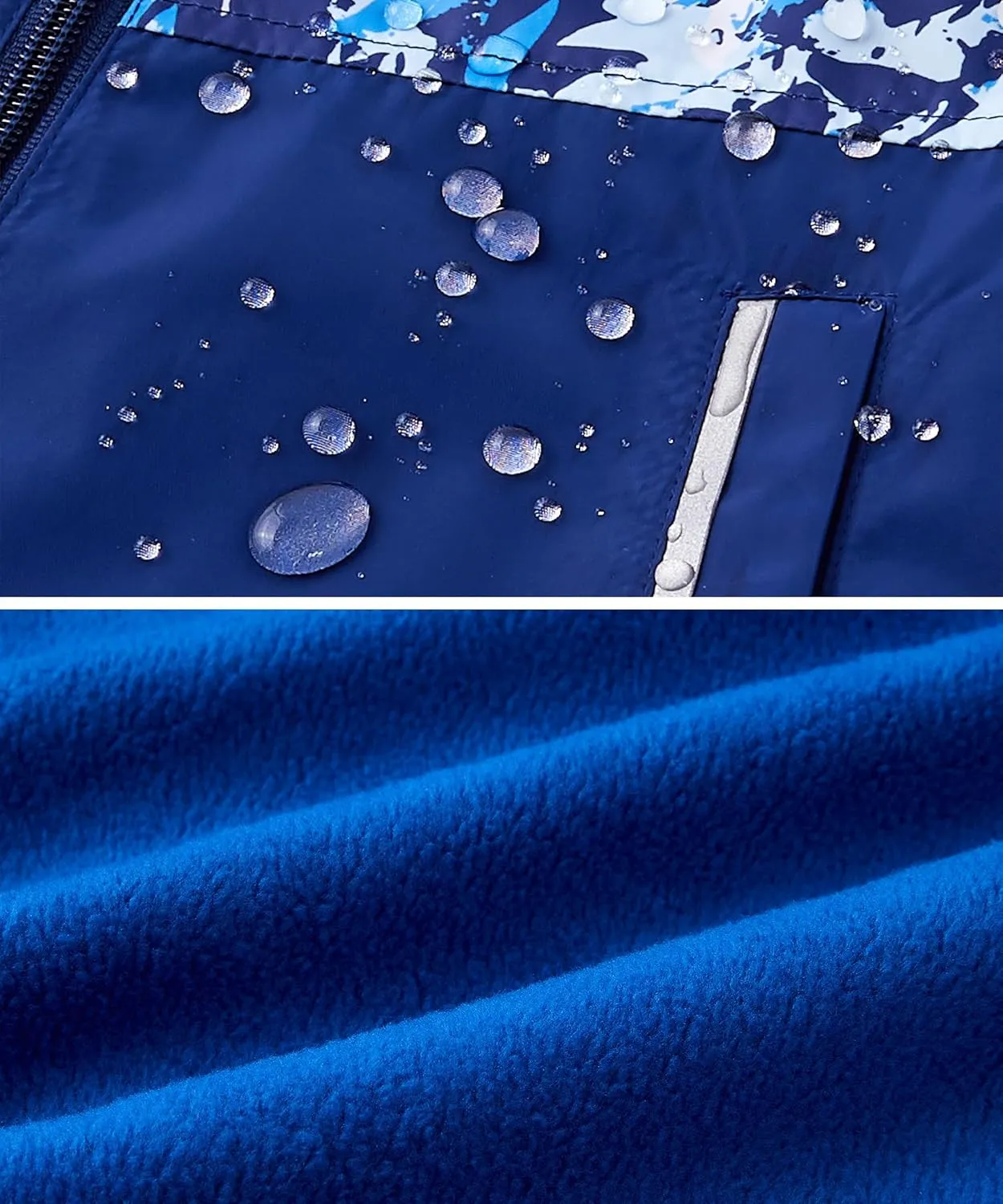 M2C Boys Girls Hooded Color Block Waterproof Fleece Lined Windbreaker Jacket