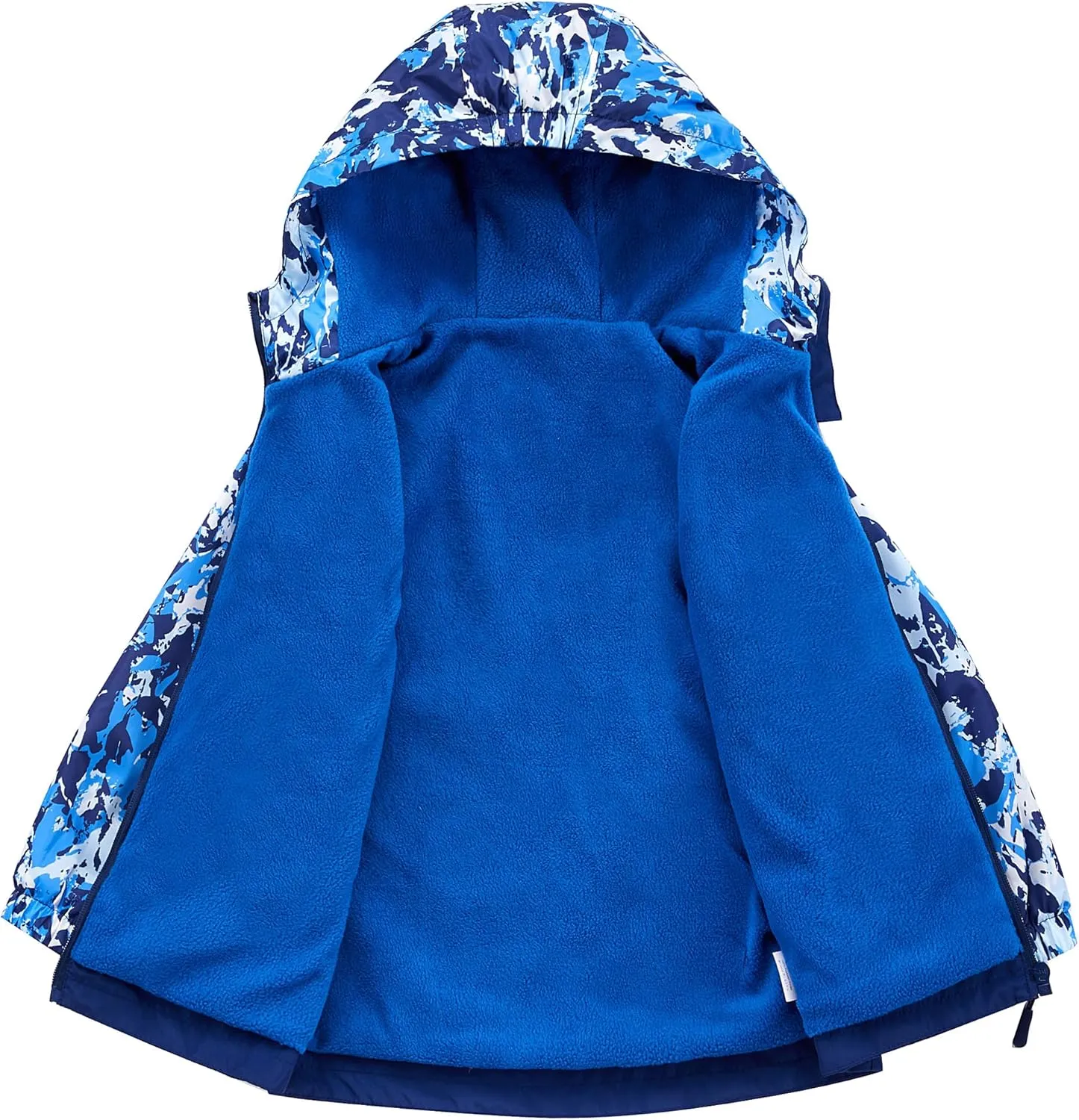 M2C Boys Girls Hooded Color Block Waterproof Fleece Lined Windbreaker Jacket